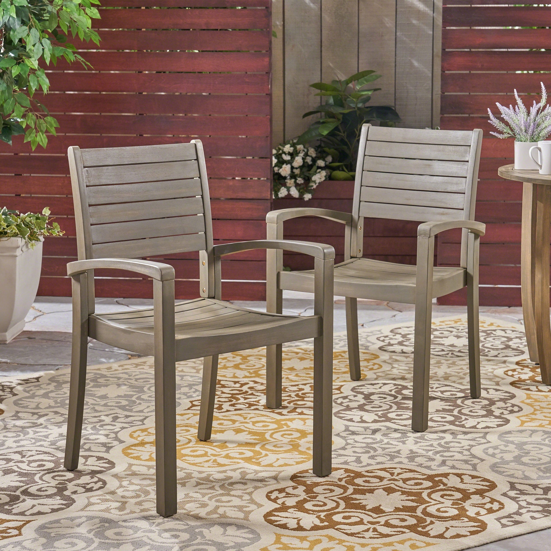 Outdoor Dining Chairs, Grey 63223.00GRY, KD