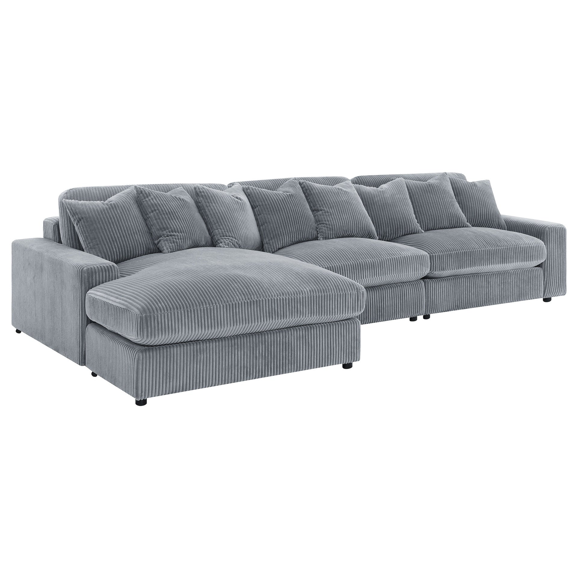 Cassidy Fog Upholstered Sectional Sofa