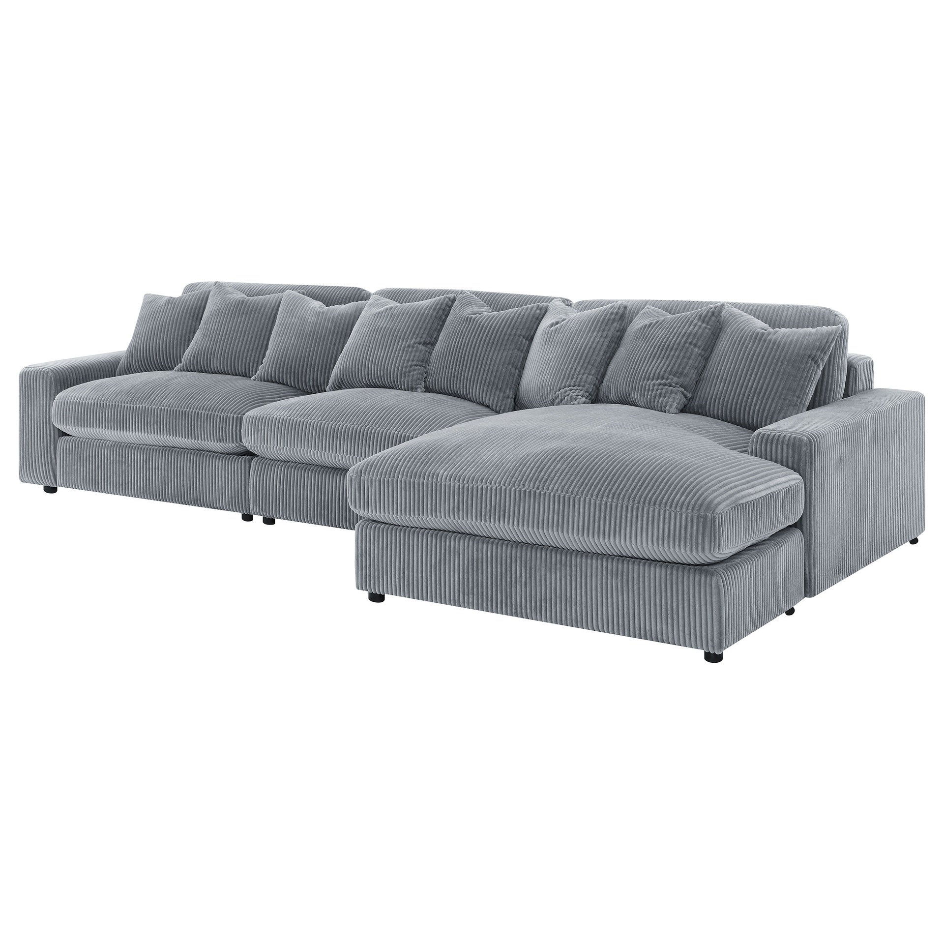 Cassidy Fog Upholstered Sectional Sofa