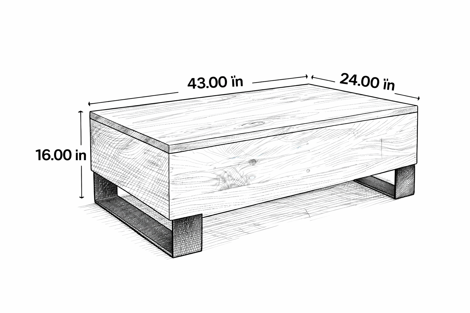 Solid Wood Lift Top Rectangle Coffee Table