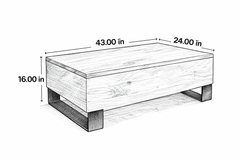 Solid Wood Lift Top Rectangle Coffee Table