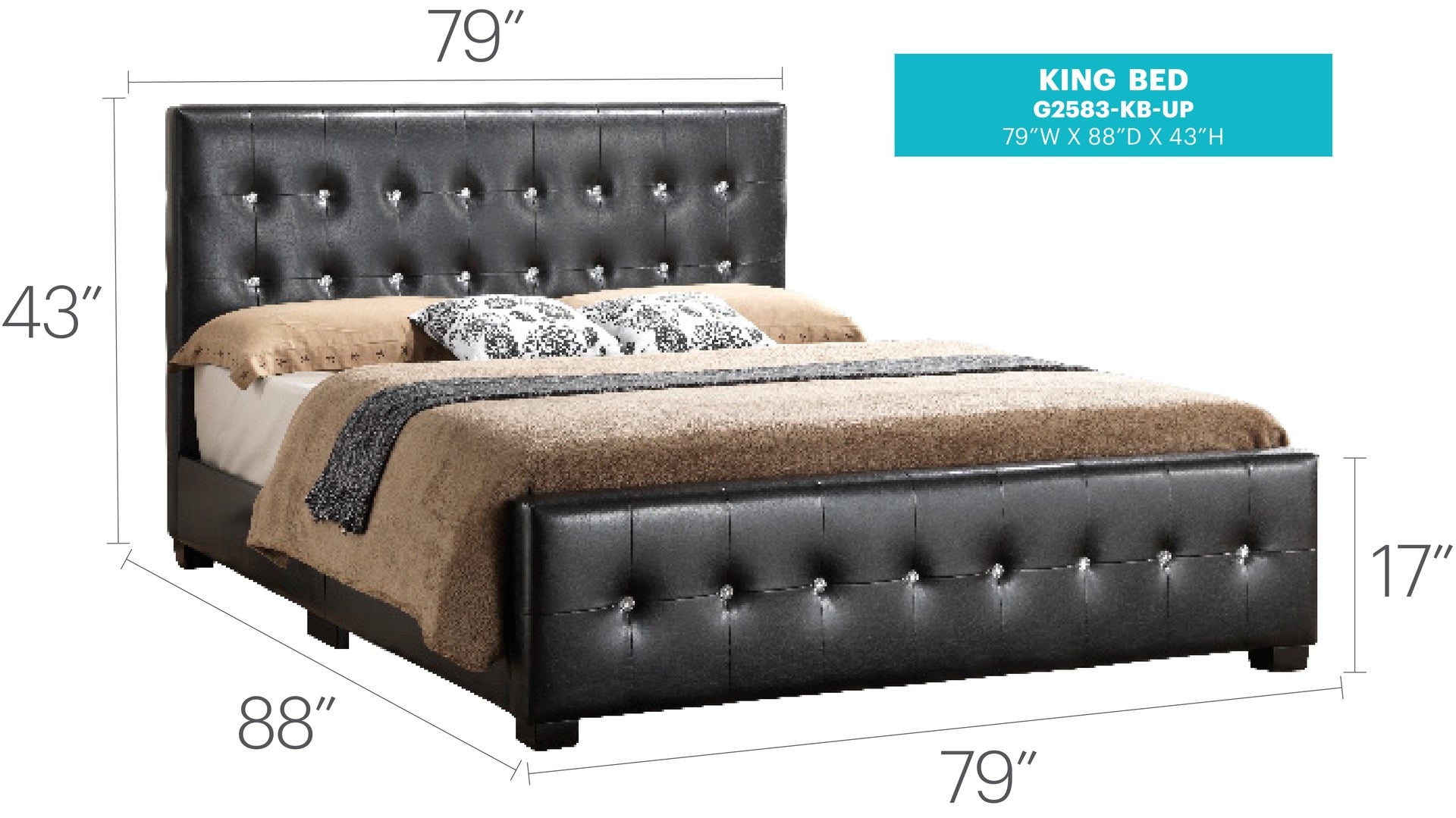 Stylish Transitional Black King Bed