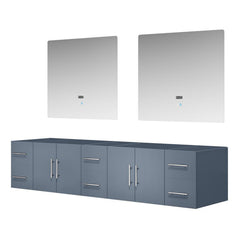 Dark Grey Double Bath Vanity 84 in. W x 22 in. D, and 36 in. LED Mirrors