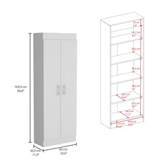 Nepal Pantry Cabinet, Space-Efficient 2-Door Design with Multiple Shelves