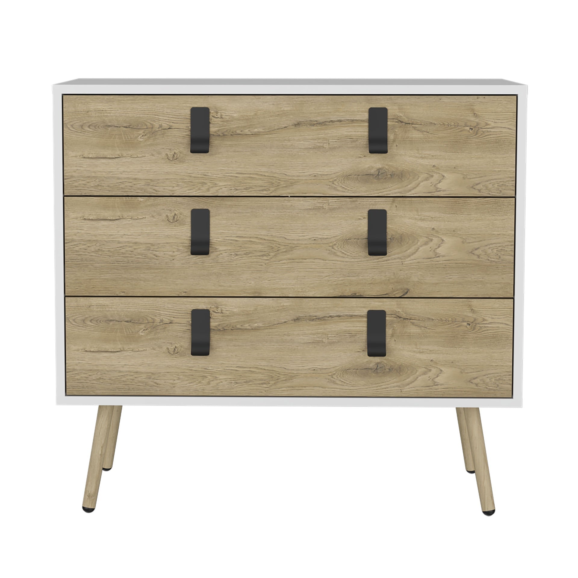 Huna Dresser, Modern 3-Drawer Unit with Handles