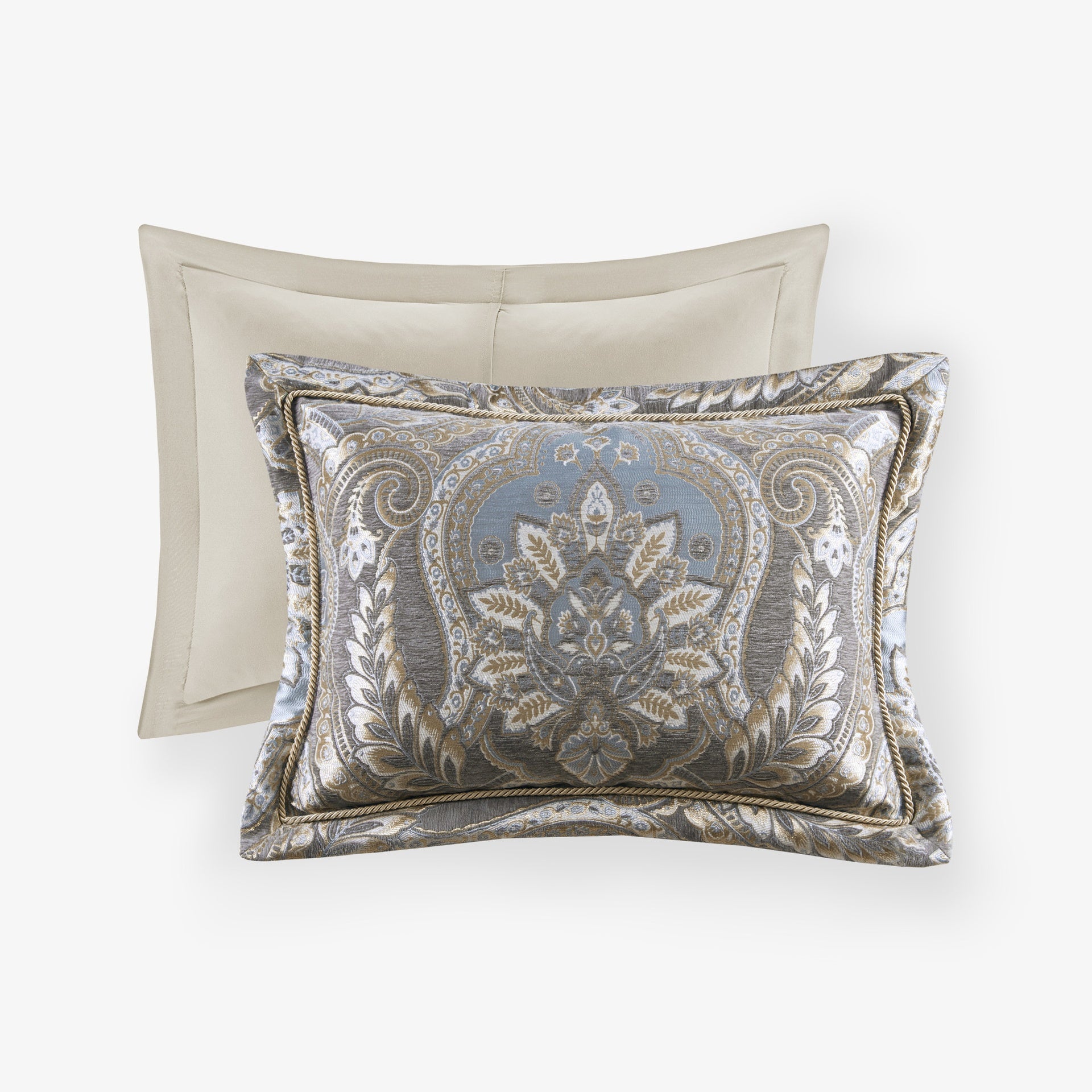 4 Piece Comforter Set Blue/Grey King