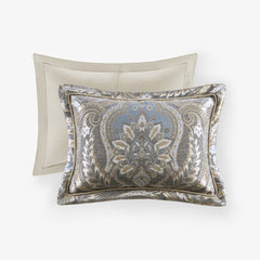 4 Piece Comforter Set Blue/Grey King
