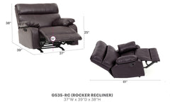 Comfortable Dark Brown Rocker Recliner