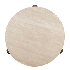 Leonardo Travertine Top & Dark Oak Coffee Table