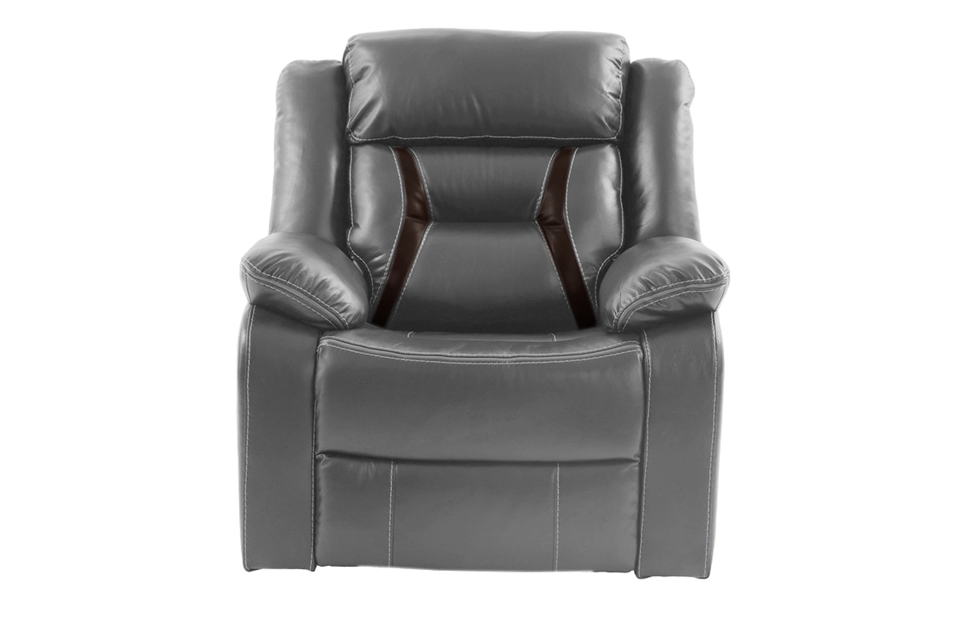 Single Power Recliner 1pc Pillow Arms And Headrest Leatherette Upholstered Modern Gray Finish Primary Living Room Furniture