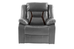 Single Power Recliner 1pc Pillow Arms And Headrest Leatherette Upholstered Modern Gray Finish Primary Living Room Furniture