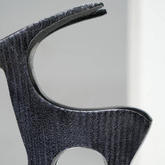 Black Ribbed Deer Sculpture Aluminum Table Décor, 7X1.5X7"