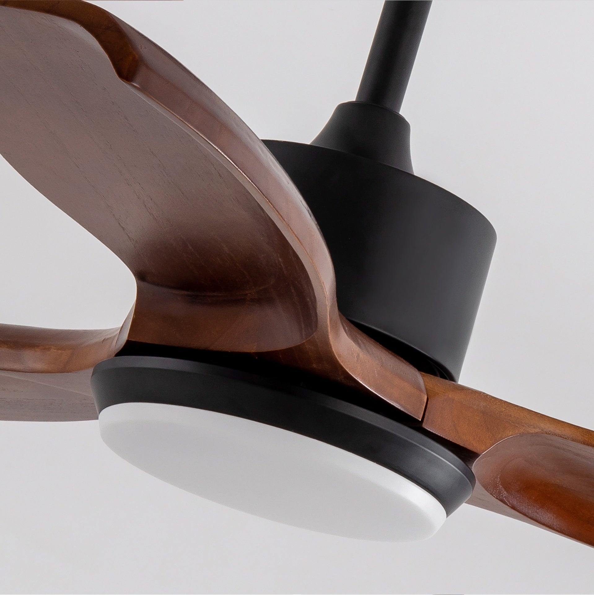 42" Wood Ceiling Fan with Lights Remote Control,Quiet DC Motor 3 Blade Ceiling Fans for Patio Living Room, Bedroom, Office,Indoor Outdoor(Black+Dark Walnut)