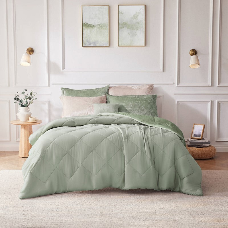 4PCS King/Cal King Velvet Duvet Cover Set with Throw Pillow