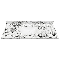 49"x22" Bathroom Vanity Top, with Undermount Ceramic Sink and Backsplash, artificial marble Bathroom Vanity Top with 3 Faucet Holes, New Carrara white and black (Only Bathroom Vanity Top)