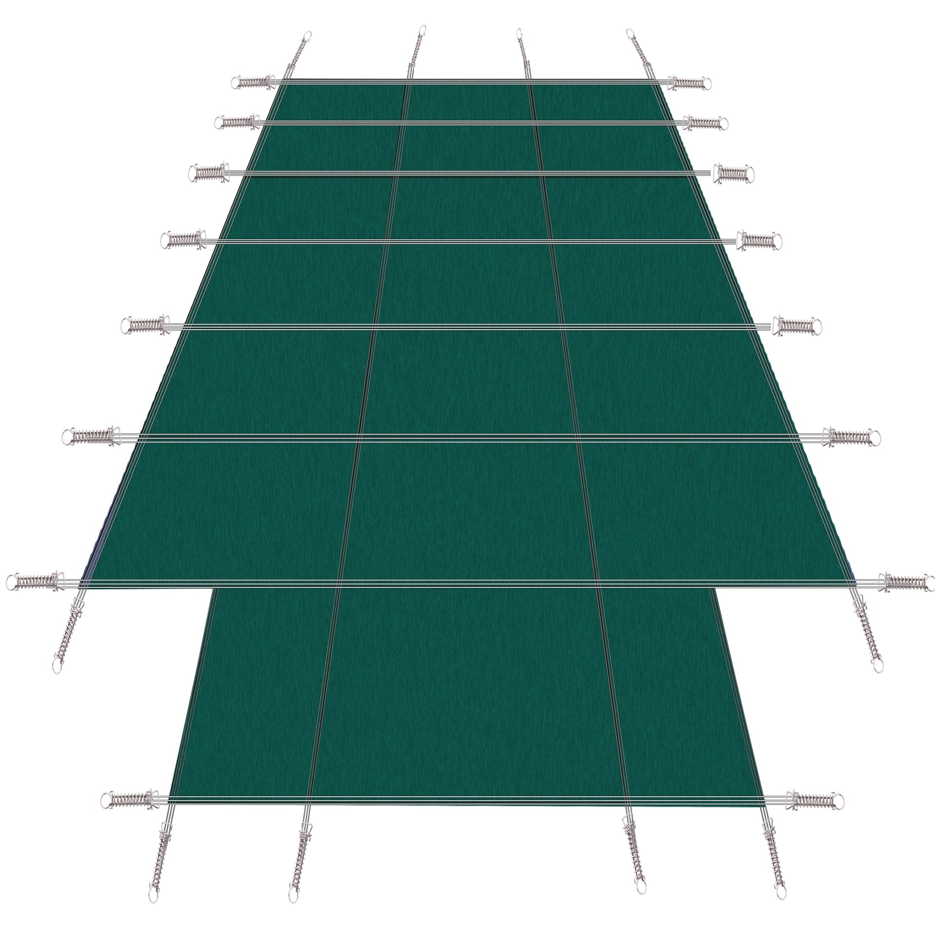 Pool Safety Cover, Fits 16x32ft Rectangular Inground Winter Swimming Pools, with 4x8ft Center End Step, Triple Stitched, High Strength Mesh PP, Great Rain Permeability, Installation Hardware, Green