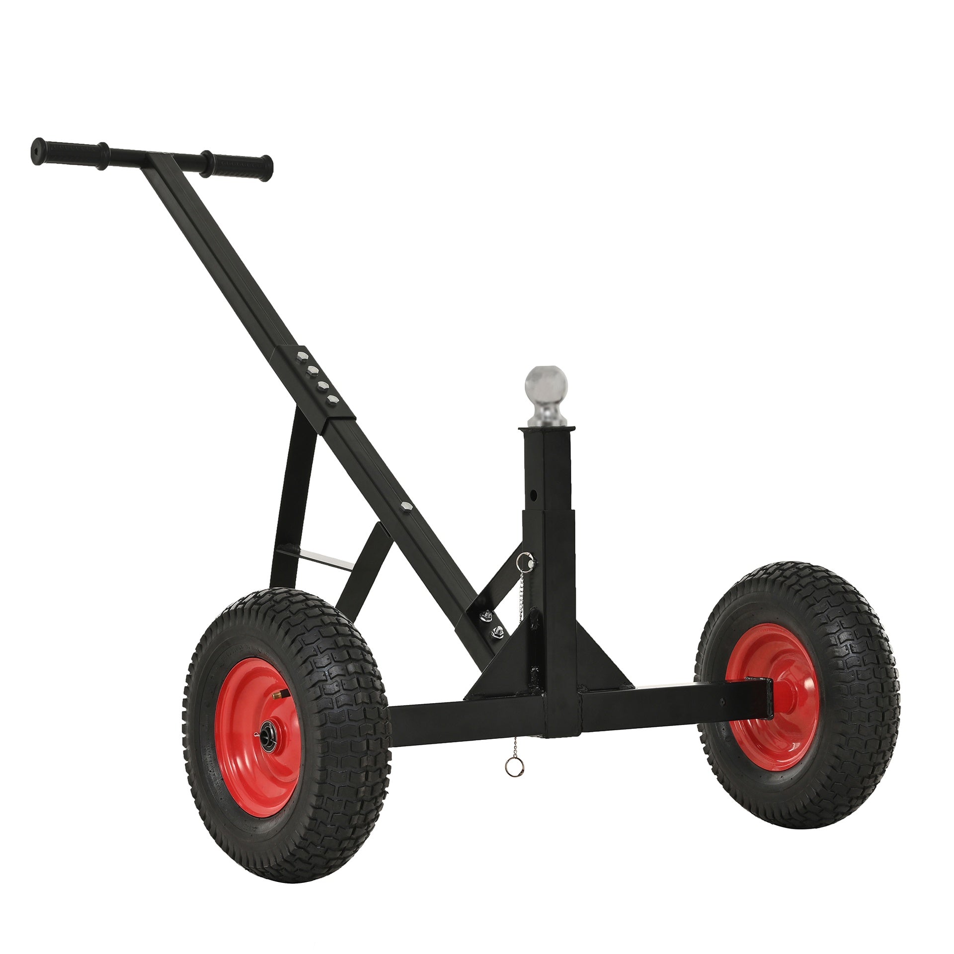 Versatile Heavy Duty Tri-Wheels 800lbs Trailer Dolly Load Capacity, Trailer Mover, with 2" Hitch Ball, 18''-25'' Adjustable Height. Moving Trailer, RV,Boat, Farming Equipments, Black