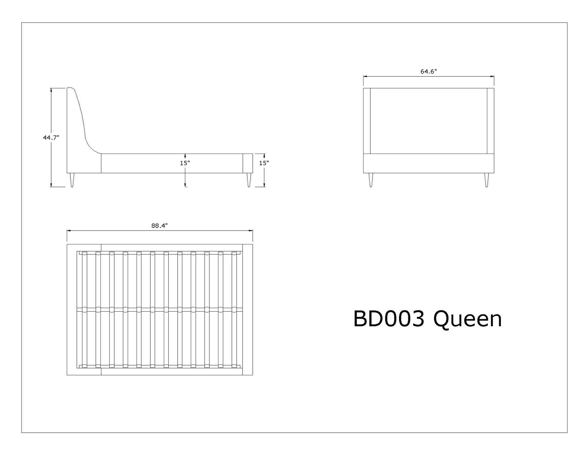 Queen Bed in Gray and Gold