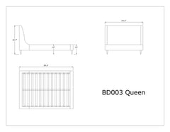 Queen Bed in Gray and Gold
