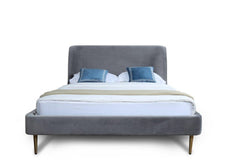 Queen Bed in Gray and Gold
