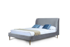 Queen Bed in Gray and Gold