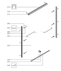 All-in-One Shower Door Accessories (Excluding Glass) with Mounting Screws, 24D03-60BNXP05
