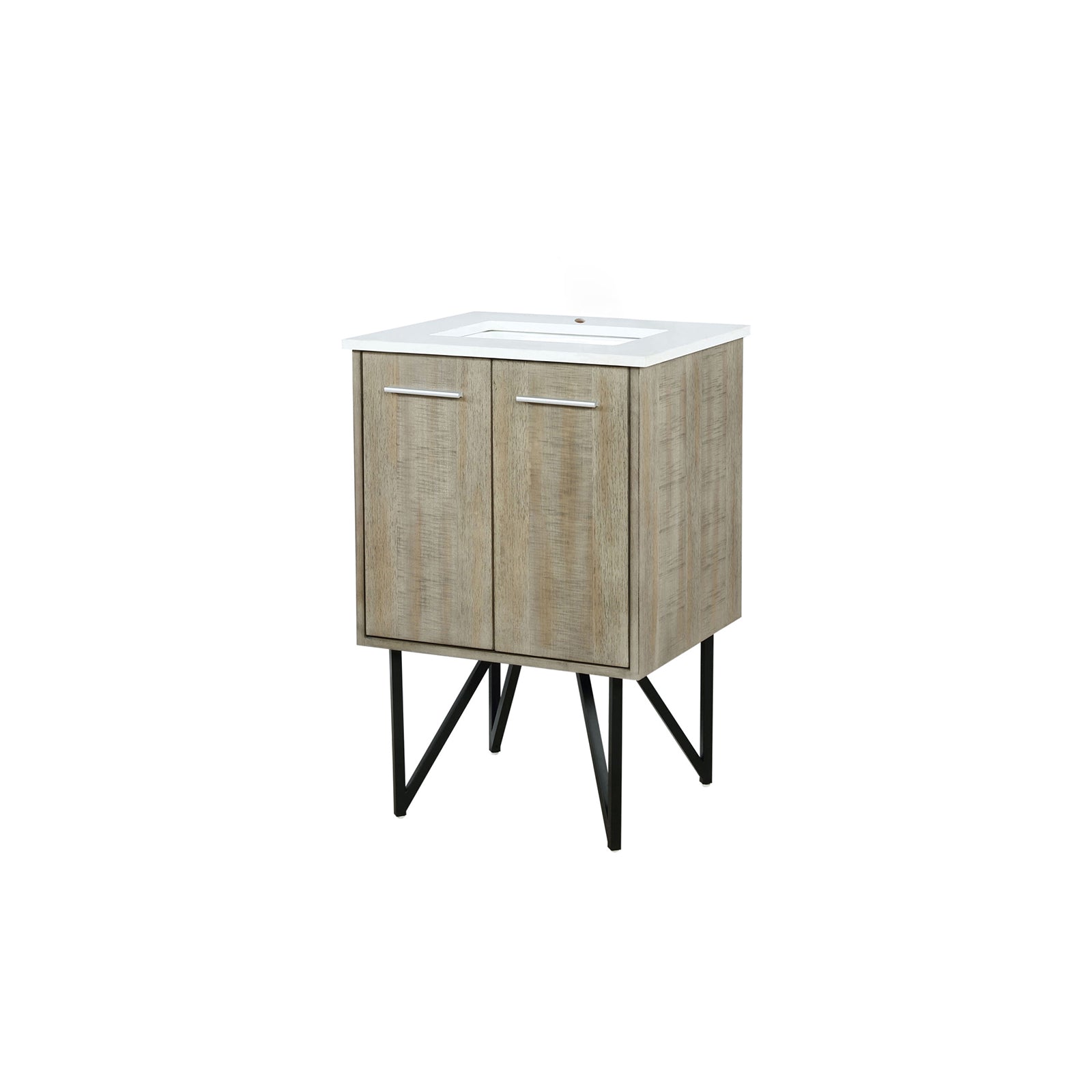Rustic Acacia Bath Vanity 24 in. W x 20 in. D, with Cultured Marble Top