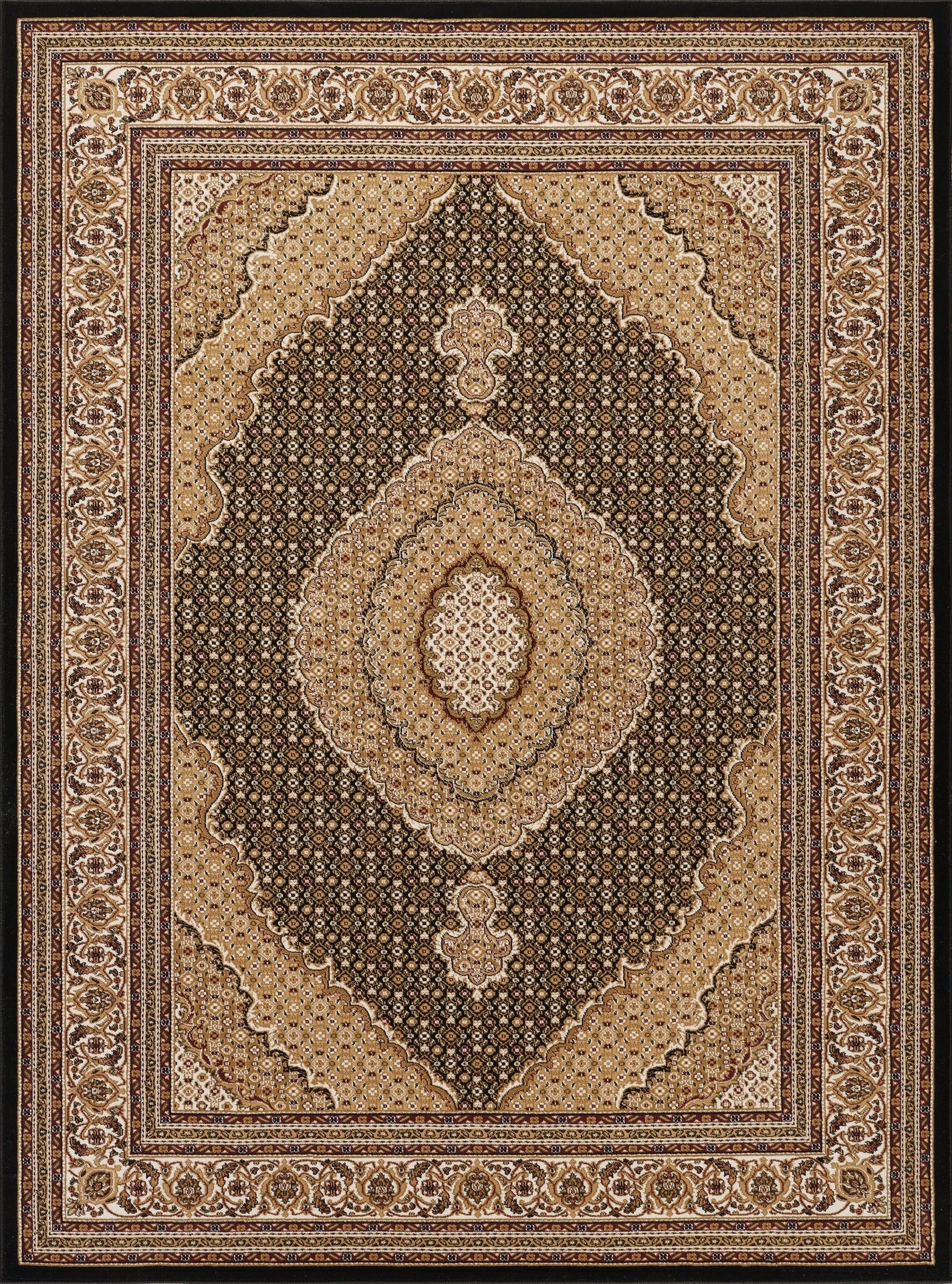 Manchester GC_HER5003 Black 2 ft. 7 in. x 9 ft. 10 in. Area Rug