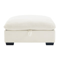 Corduroy Fabric Ottomans Footrest to Combine with 2 Seater Sofa, 3 Seater Sofa and 4 Seater Sofa, Beige Corduroy