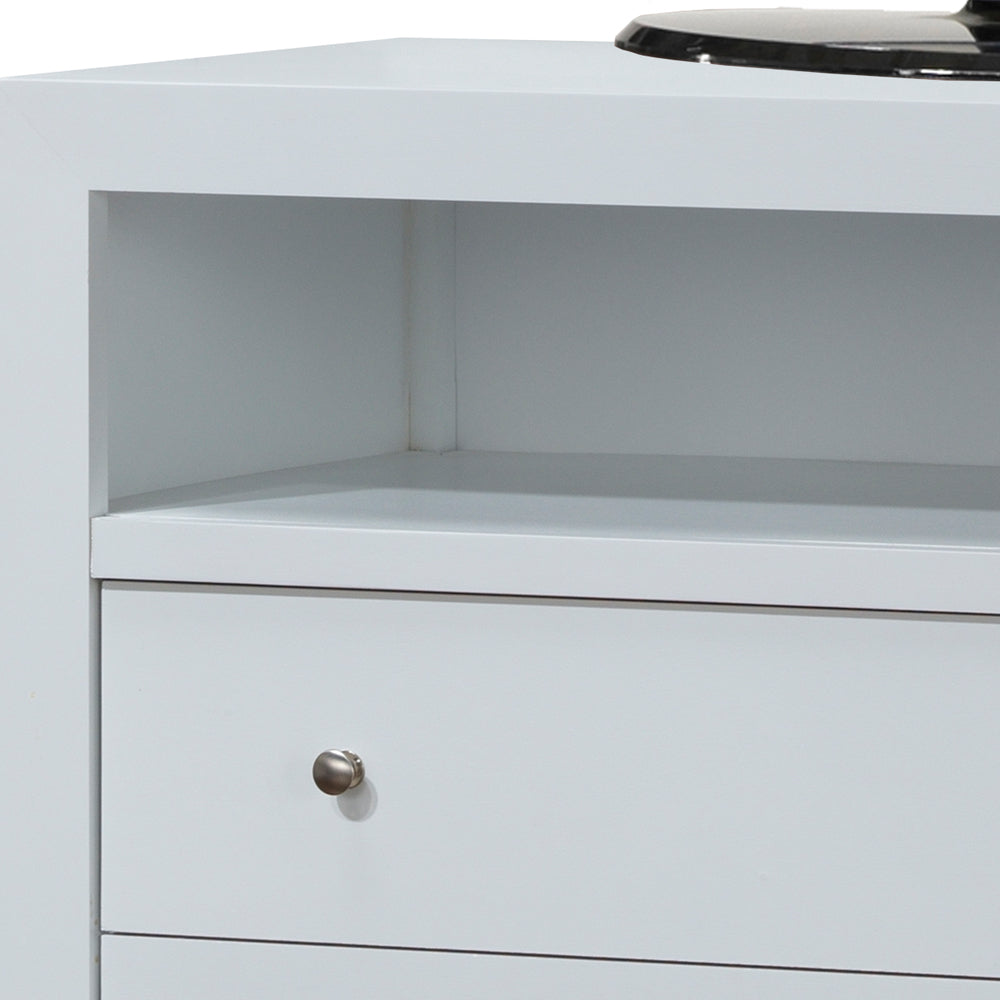 Elegant White Transitional Media Chest