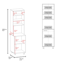 FM FURNITURE Buckeye Kitchen Pantry with Open Storage and 2 Doors,  White