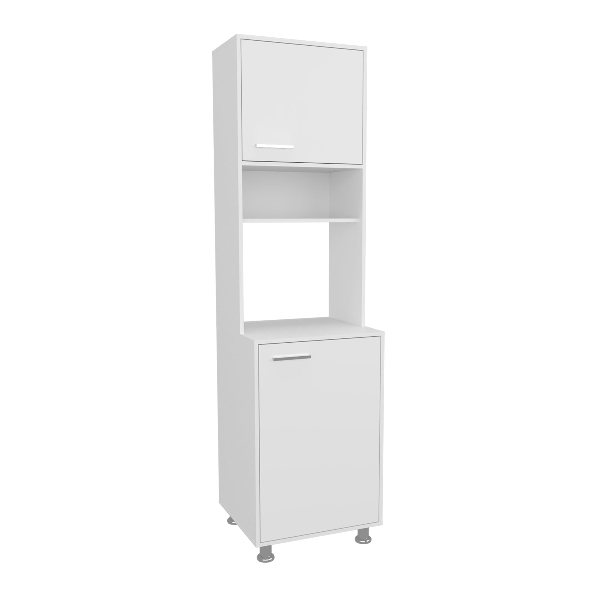 FM FURNITURE Buckeye Kitchen Pantry with Open Storage and 2 Doors,  White