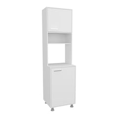 FM FURNITURE Buckeye Kitchen Pantry with Open Storage and 2 Doors,  White