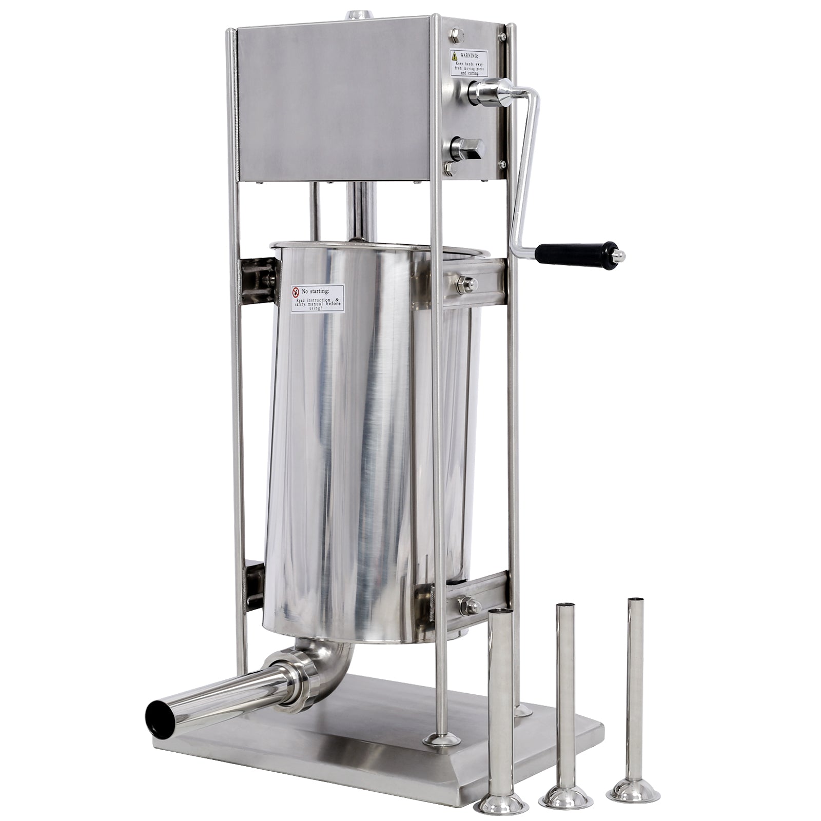 Stainless Steel Commercial Sausage Stuffer,Dual Speed Vertical Sausage Maker 22LB/10L, Meat Filler with 4 Stuffing Tubes