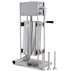 Stainless Steel Commercial Sausage Stuffer,Dual Speed Vertical Sausage Maker 22LB/10L, Meat Filler with 4 Stuffing Tubes