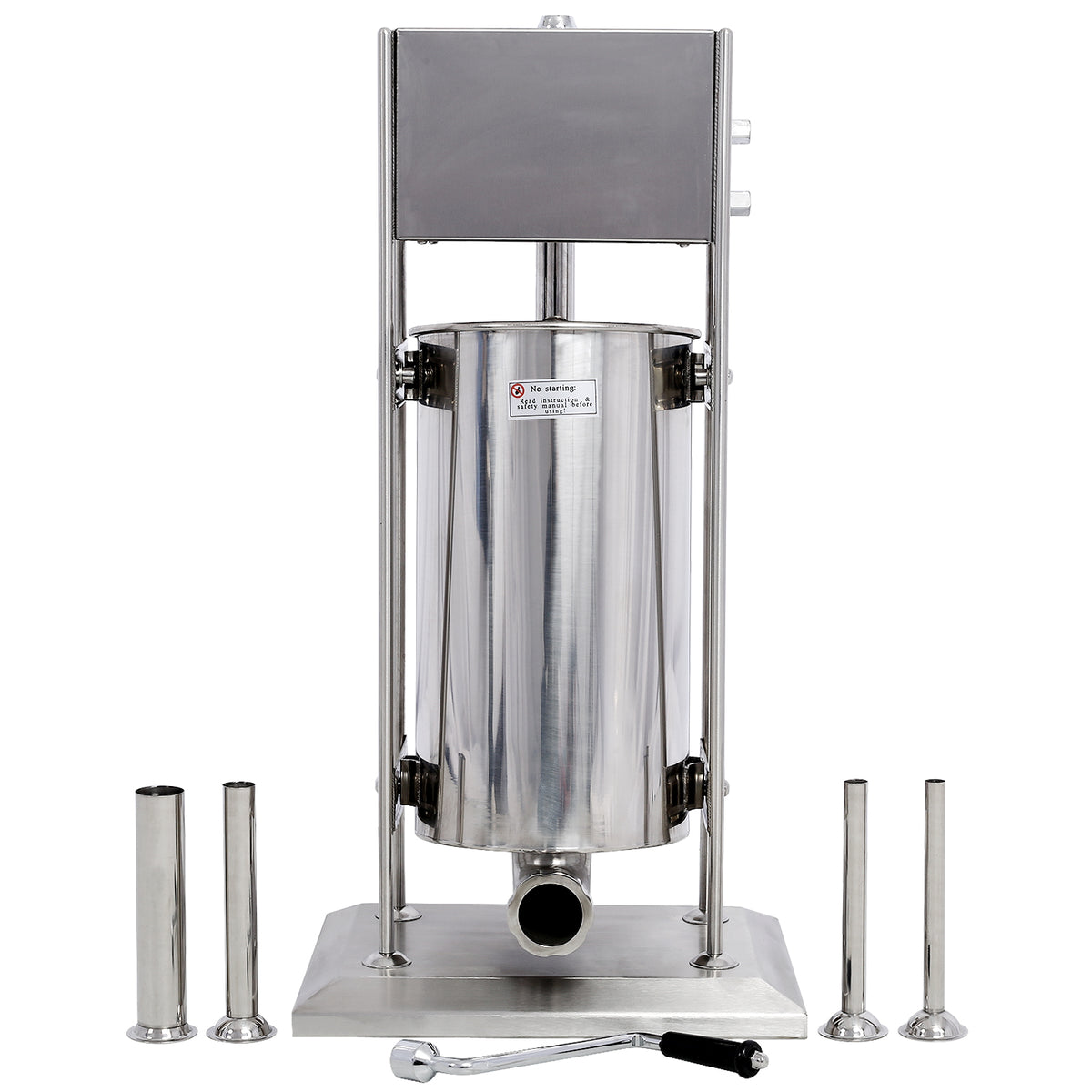 Stainless Steel Commercial Sausage Stuffer,Dual Speed Vertical Sausage Maker 22LB/10L, Meat Filler with 4 Stuffing Tubes