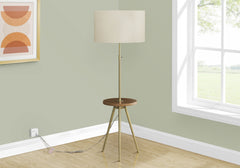 Lighting, Floor Lamp, 63"h, Gold Metal, Ivory / Cream Shade, Contemporary