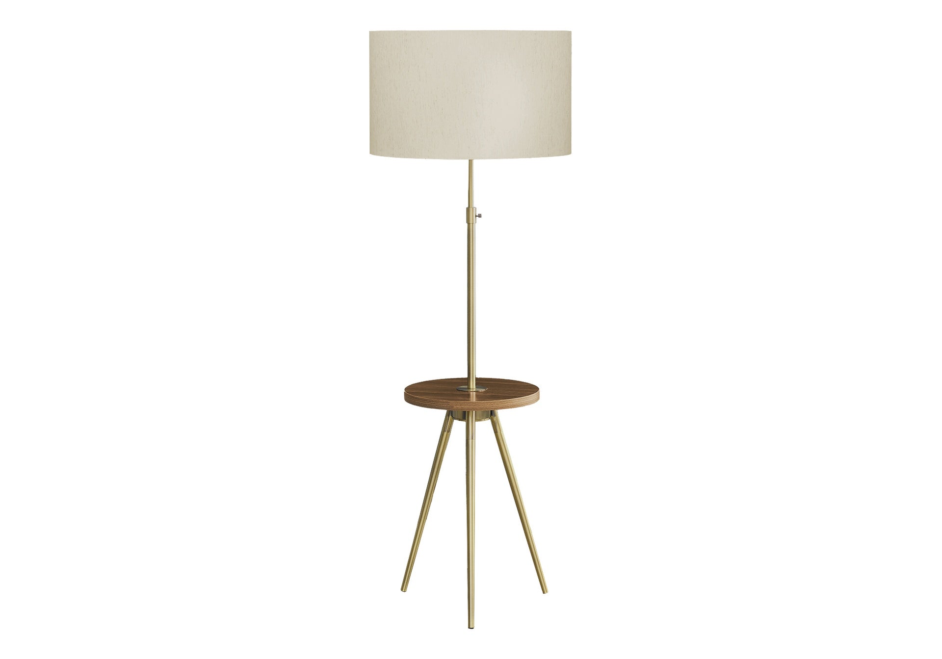 Lighting, Floor Lamp, 63"h, Gold Metal, Ivory / Cream Shade, Contemporary