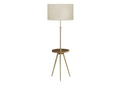 Lighting, Floor Lamp, 63"h, Gold Metal, Ivory / Cream Shade, Contemporary