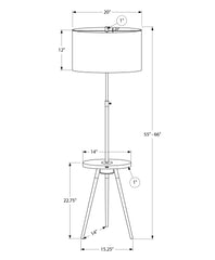 Lighting, Floor Lamp, 63"h, Gold Metal, Ivory / Cream Shade, Contemporary
