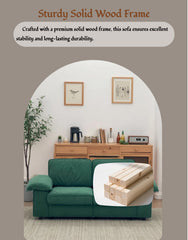 FX-P20M-2S-GR (2.5S SOFA)78.74 INCH Green Velvet Compact Sofa with Hidden Storage, 2-Seater Loveseat Space-Saving Couch for Small Apartment and Studio Living