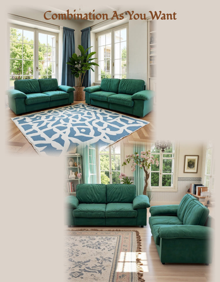 FX-P20M-2S-GR (2.5S SOFA)78.74 INCH Green Velvet Compact Sofa with Hidden Storage, 2-Seater Loveseat Space-Saving Couch for Small Apartment and Studio Living