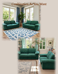 FX-P20M-2S-GR (2.5S SOFA)78.74 INCH Green Velvet Compact Sofa with Hidden Storage, 2-Seater Loveseat Space-Saving Couch for Small Apartment and Studio Living