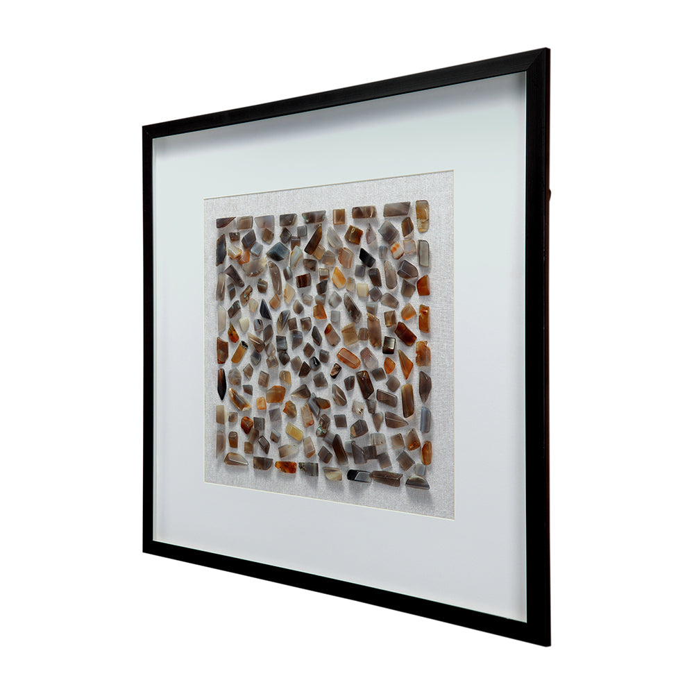 23.6x23.6" Shokha Agate Shadow Box Wall Décor