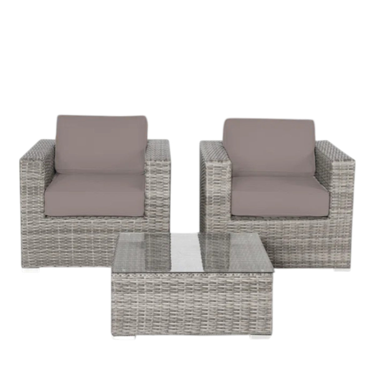 Rattan Wicker Fully Assembled 2 - Person Seating Group with Cushions