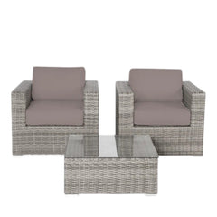 Rattan Wicker Fully Assembled 2 - Person Seating Group with Cushions