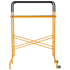 HOMCOM 4-Step Steel 4.6 x 2 x 6 ft. Scaffold 2 Wheels Free Moving for Indoor & Outdoor Decoration Anti-Skid, 440 Pound Capacity
