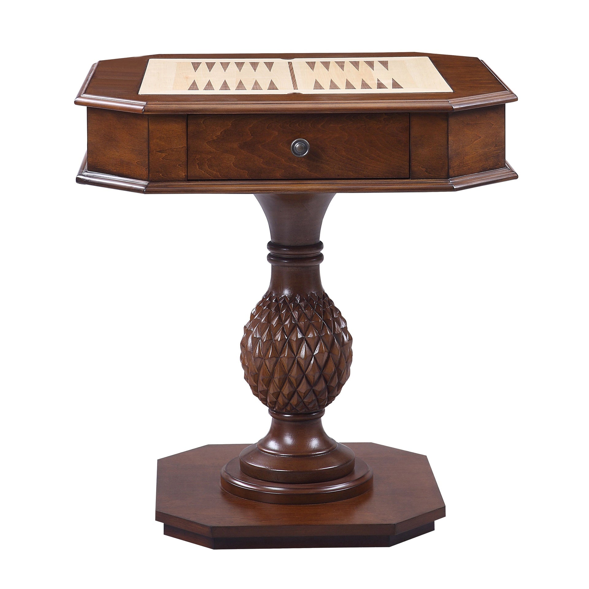 Cherry Game Table with Pedestal Base