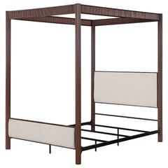 Tova Rust Brown Metal Eastern King Canopy Bed