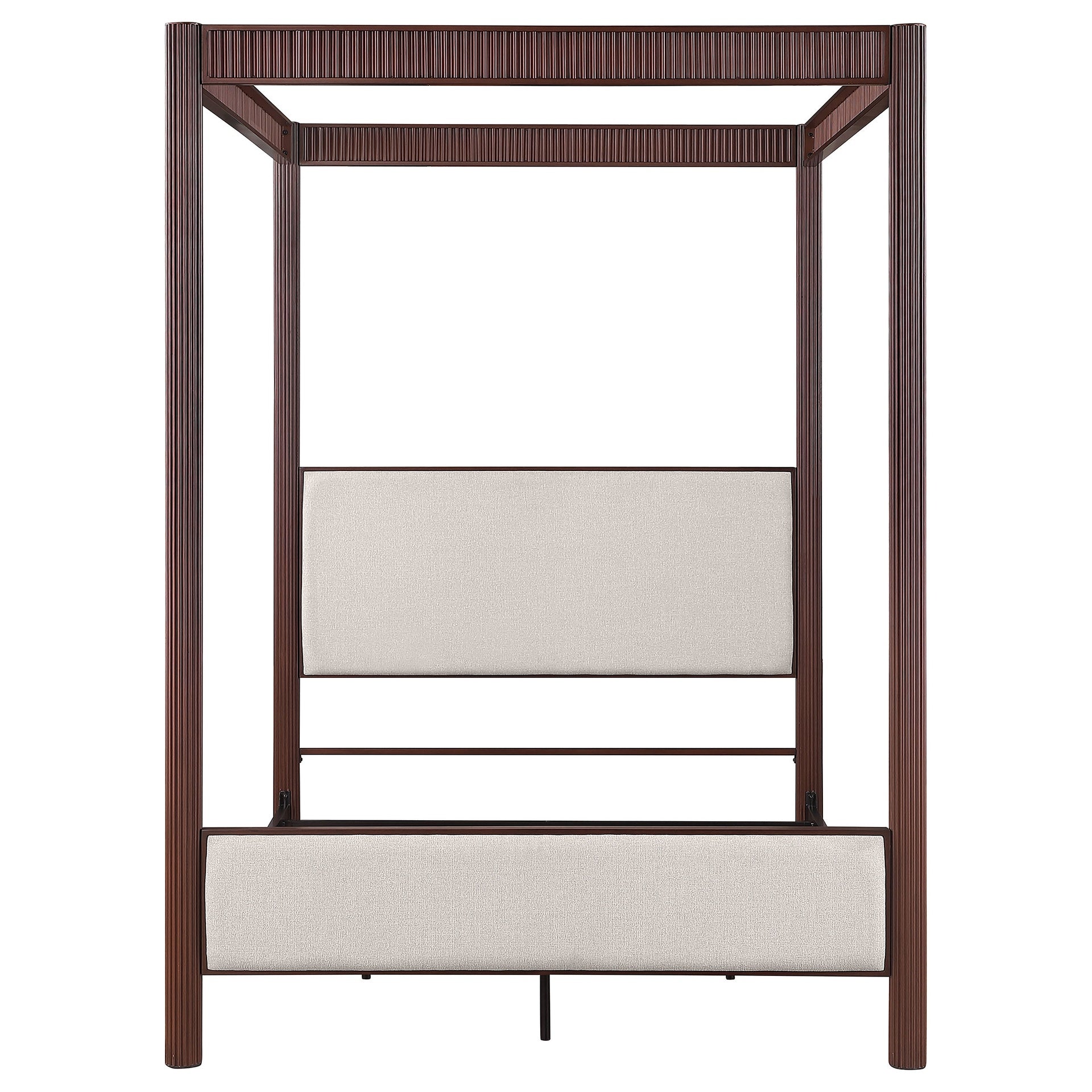 Tova Rust Brown Metal Eastern King Canopy Bed